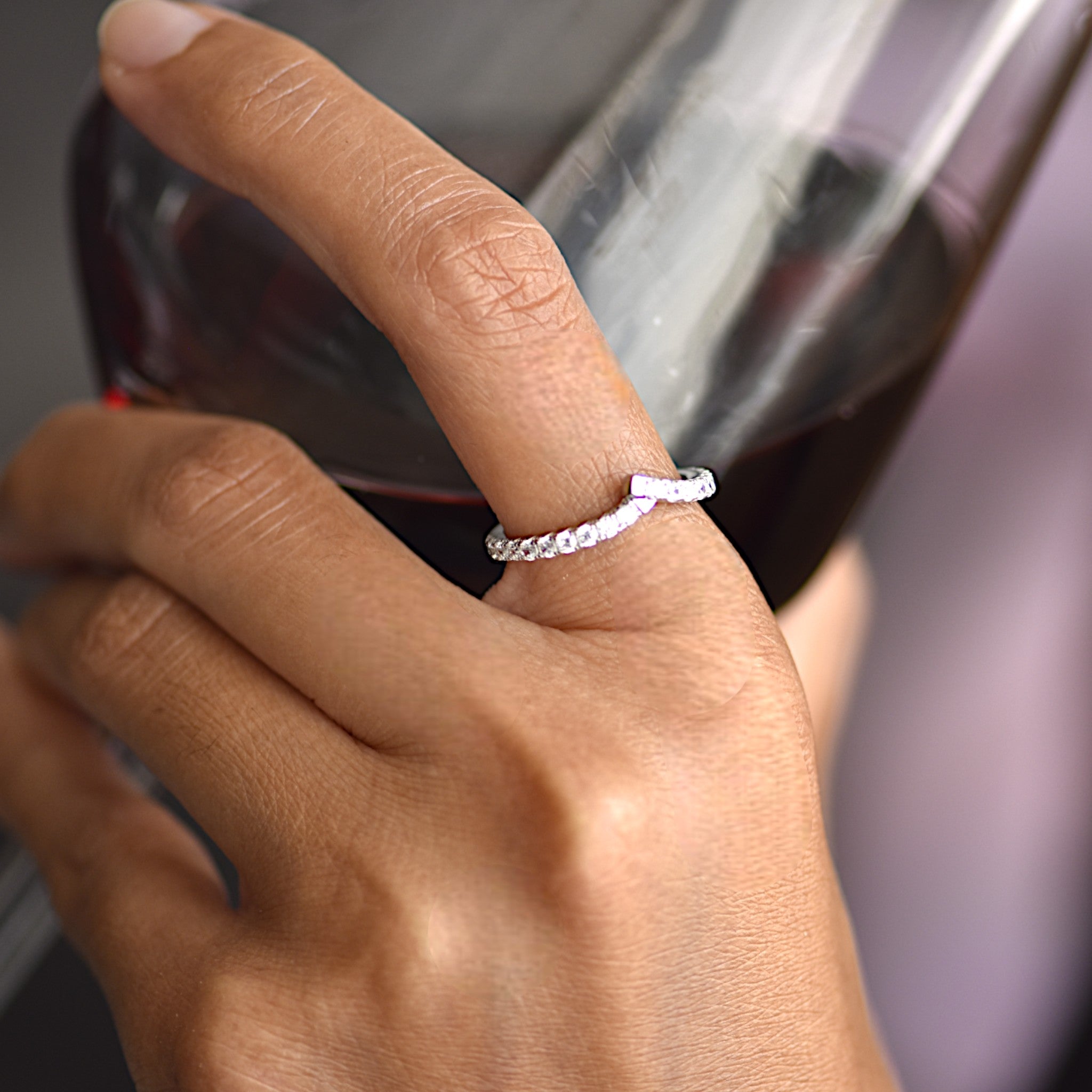 V-Shape Pave Ring1221