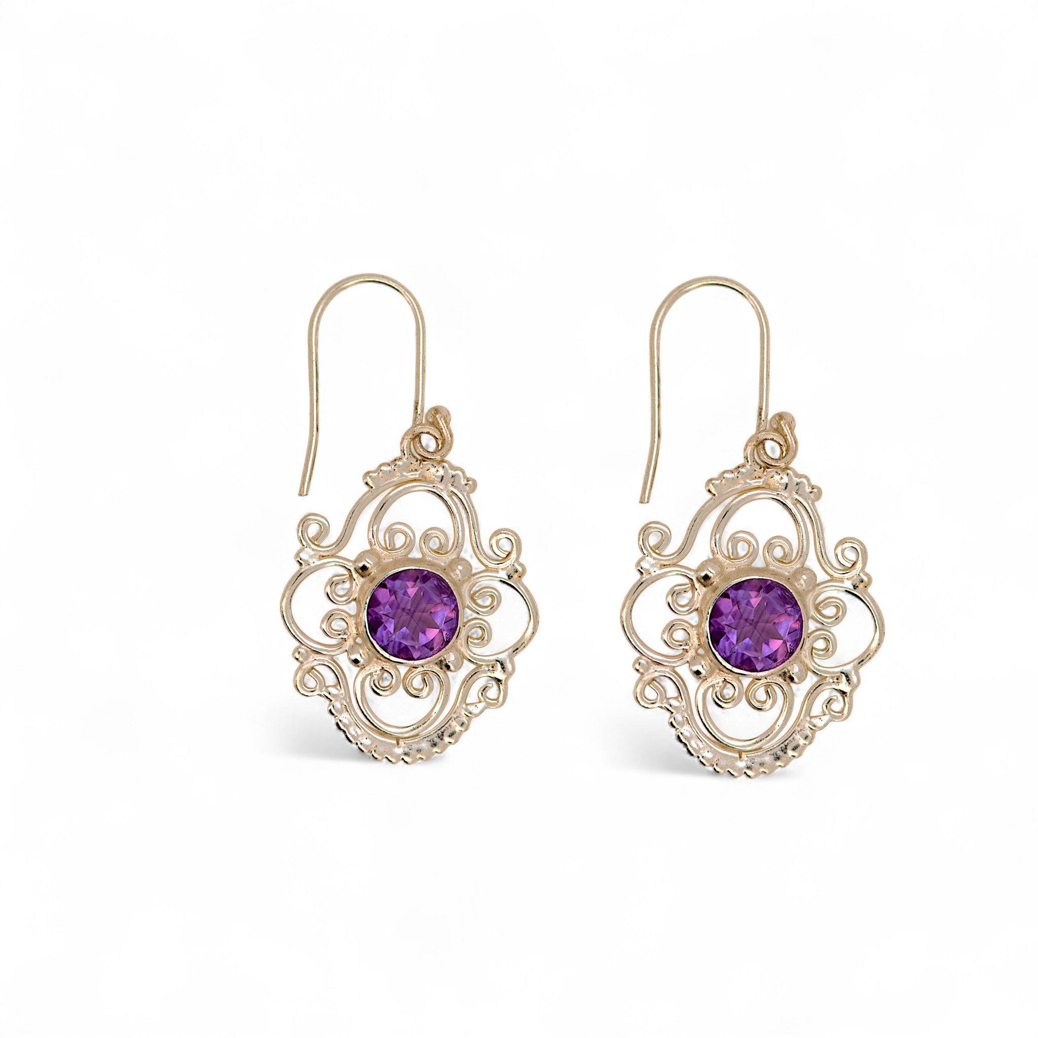 Vintage-Inspired Natural Amethyst Earring1