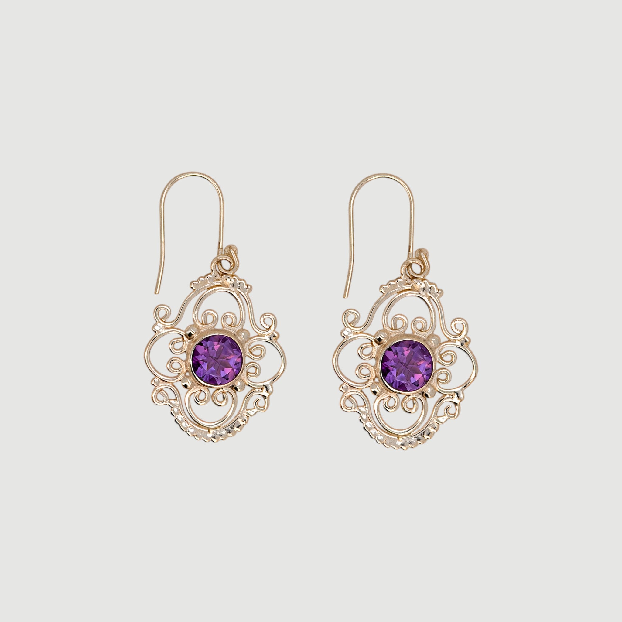 Vintage-Inspired Natural Amethyst Earring