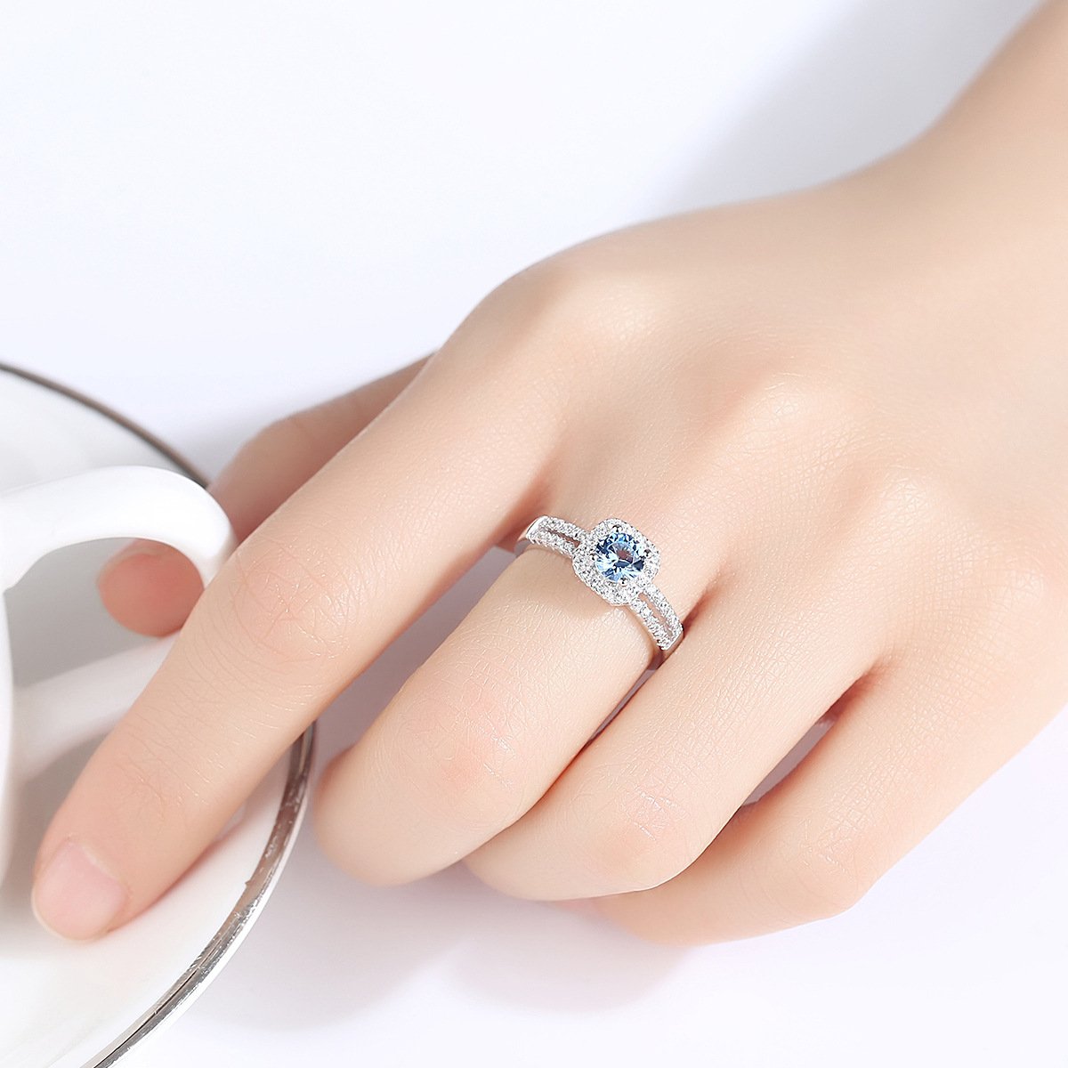 Blue Sapphire Ring in 925 sterling silver ring 2