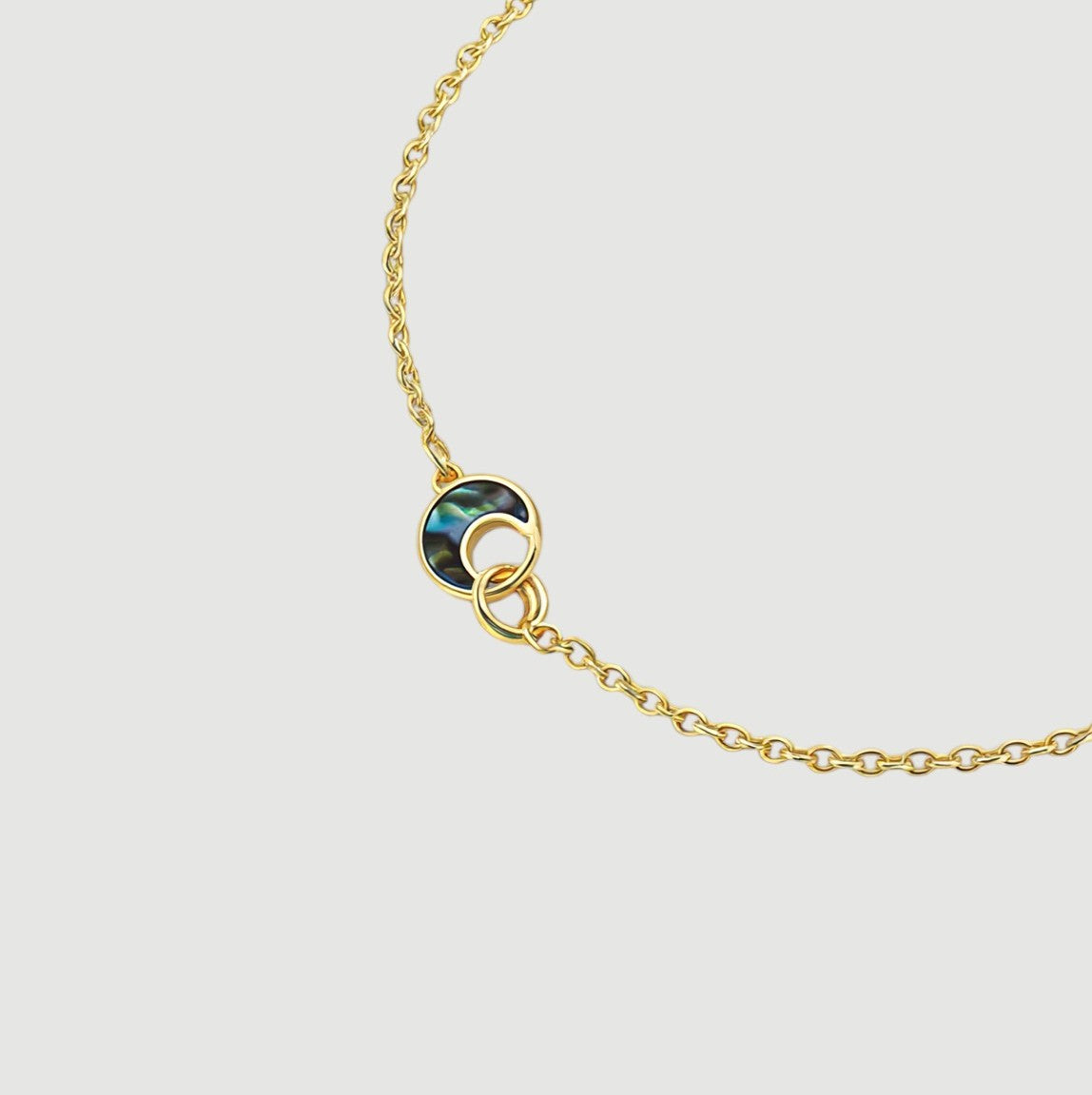 Abalone shell bracelet in 925 sterling silver and gold plated 1