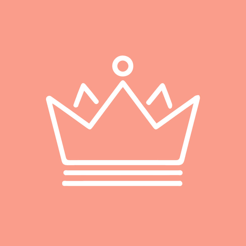Amara Jewels gift card featuring a white line art crown icon on a peach background.