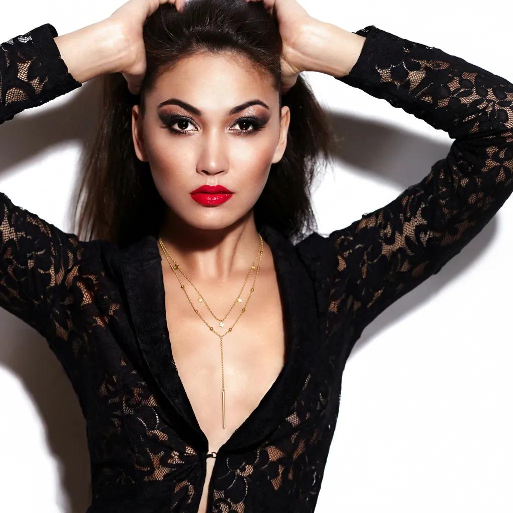 Amara Jewels rose gold plated sterling silver necklace with a star pendant and cubic zirconia accents.