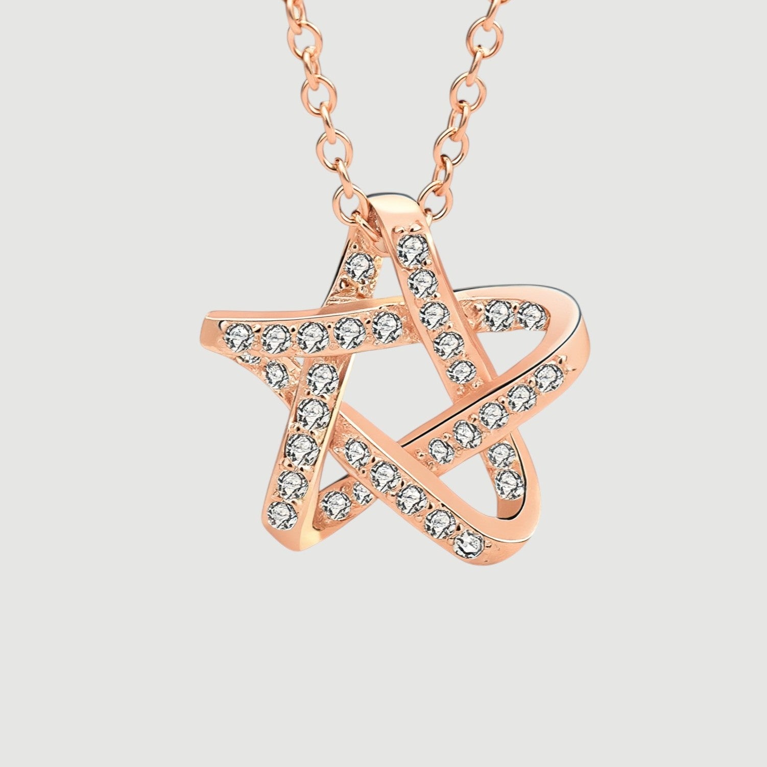 Amara Jewels rose gold plated 925 sterling silver necklace with a crystal-embellished star pendant.