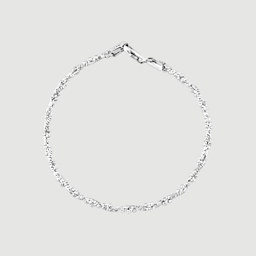 Beaded twist bracelet in sterling silver for women 1