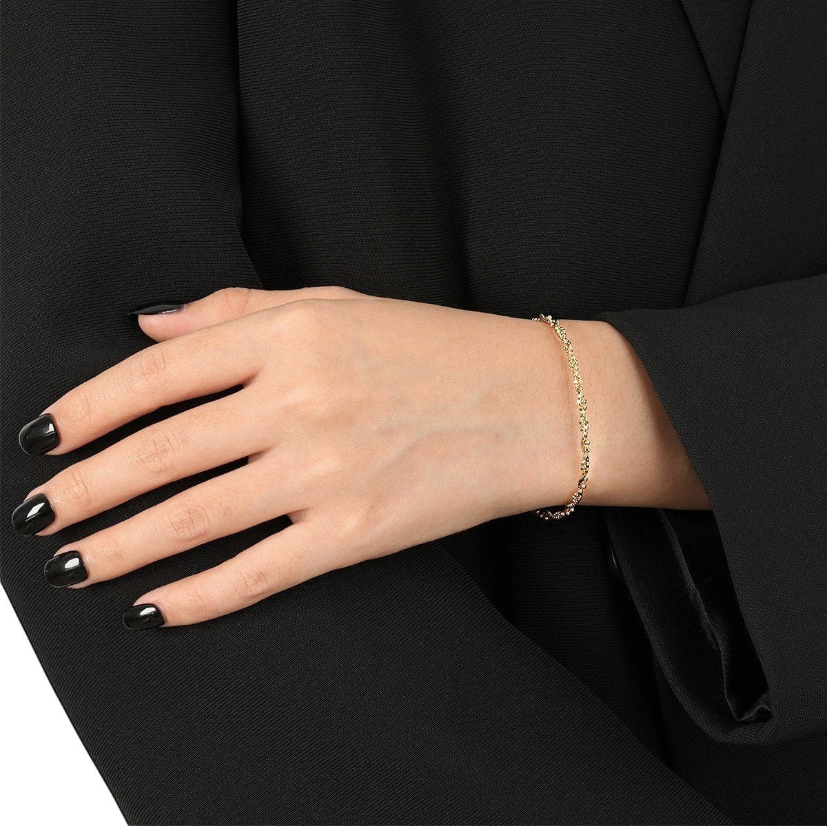 Beaded twist bracelet in sterling silver for women 4