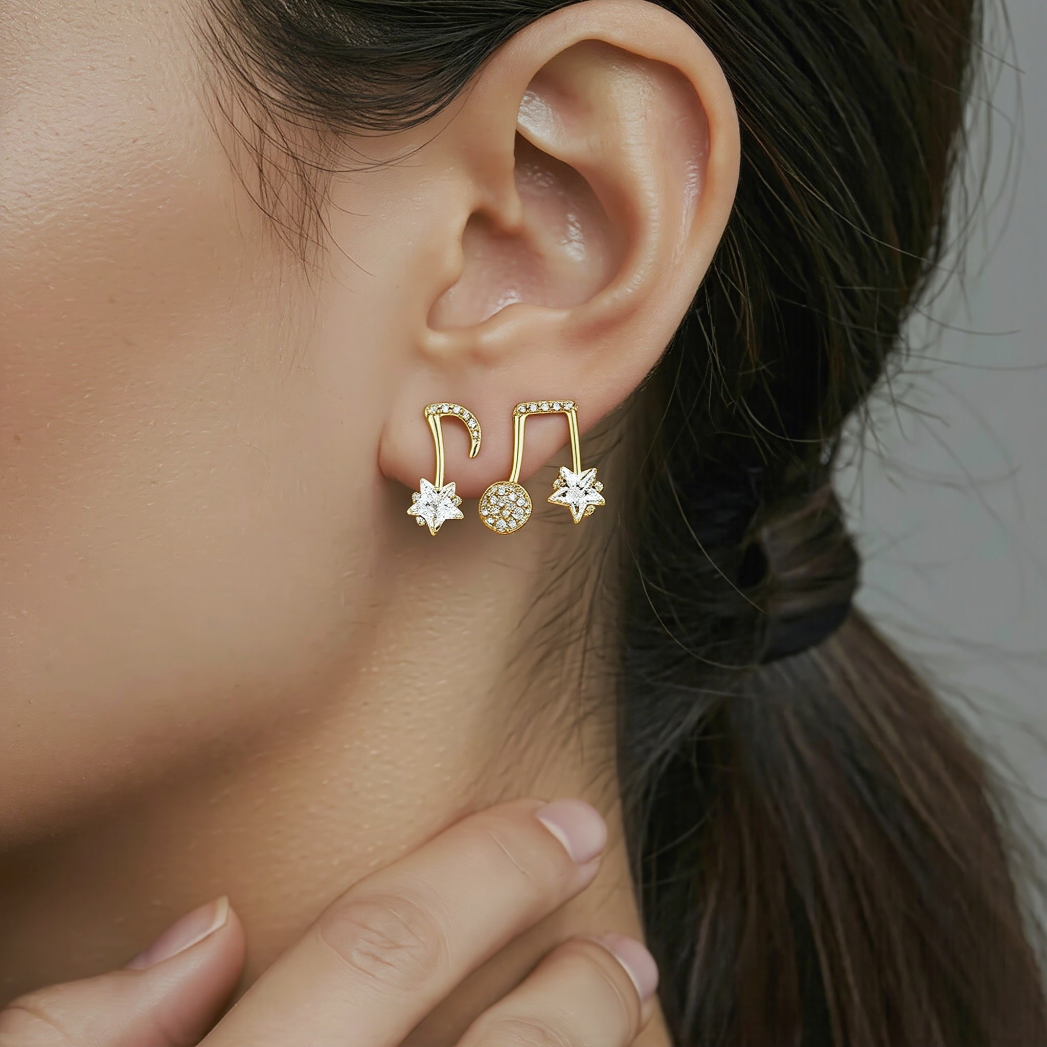 Asymmetry Music Earrings